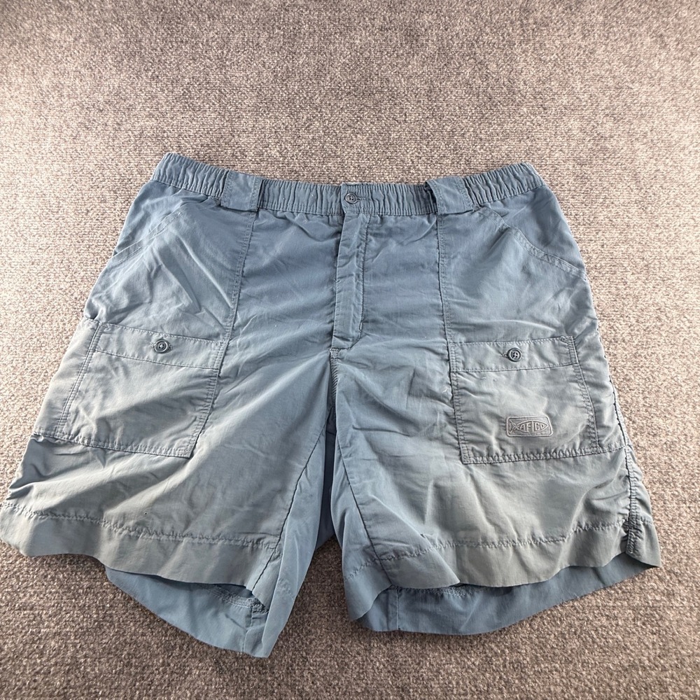 AFTCO Bluewater Mens Blue Nylon Fishing Cargo Shorts M01L Size 38